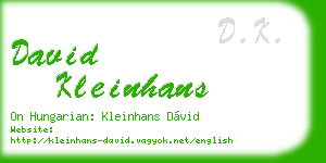 david kleinhans business card