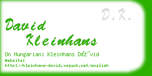 david kleinhans business card